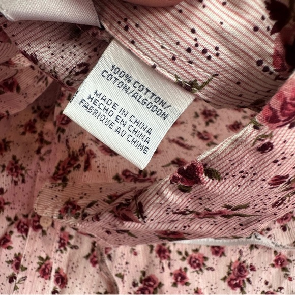 roper boho western Floral Button-Up Women's Top sz large 100% Cotton - Picture 8 of 10